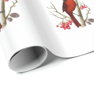 Presente Papel de envolvimento cardinal vermelho
