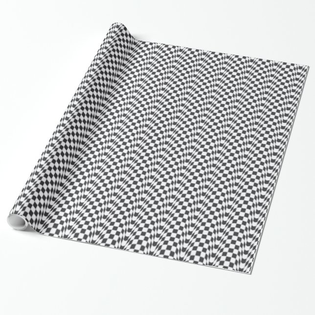 Presente Papel de envolvimento Checkered da bandeira (Desenrolado)