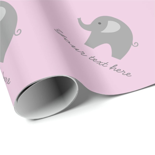 Presente Papel de envolvimento cinzento cor-de-rosa bonito (Ponta do rolo)