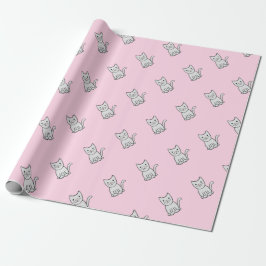 Presente Papel de envolvimento cinzento dos gatos do