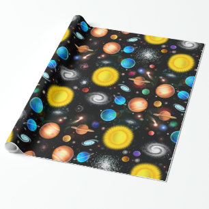 Presente Papel de envolvimento colorido da astronomia do