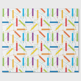 Presente Papel de envolvimento colorido do lápis