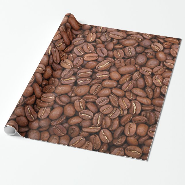 Presente Papel de envolvimento com os feijões de café da (Desenrolado)