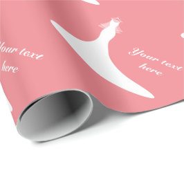 Presente Papel de envolvimento cor-de-rosa coral feito sob