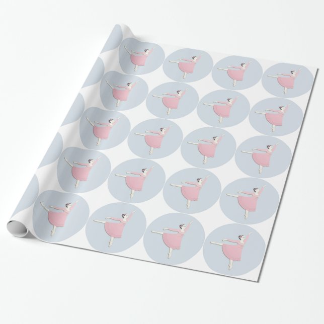 Presente Papel de envolvimento cor-de-rosa da bailarina (Desenrolado)