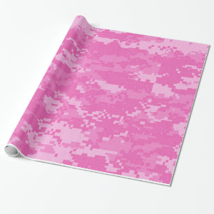 Presente Papel de envolvimento cor-de-rosa da camuflagem da