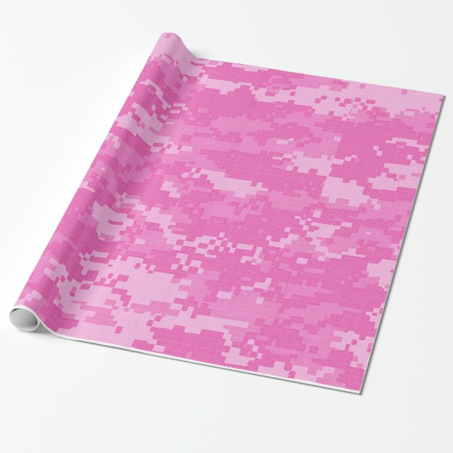 Presente Papel de envolvimento cor-de-rosa da camuflagem da (Desenrolado)