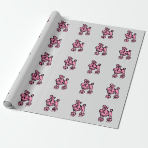 Presente Papel de envolvimento cor-de-rosa da caniche