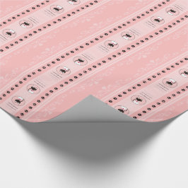 Presente Papel de envolvimento cor-de-rosa da listra de