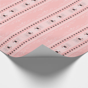 Presente Papel de envolvimento cor-de-rosa da listra de