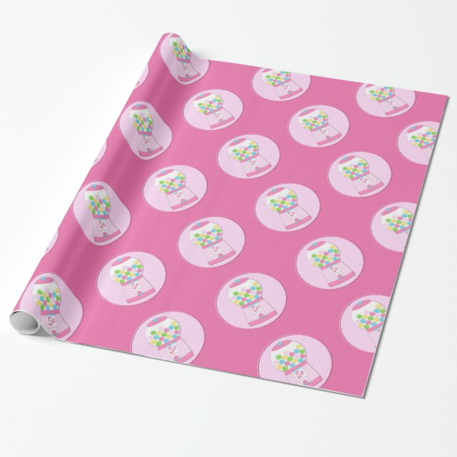 Presente Papel de envolvimento cor-de-rosa da máquina do (Desenrolado)