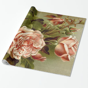 Presente Papel de envolvimento cor-de-rosa das flores da