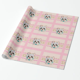 Presente Papel de envolvimento cor-de-rosa do buldogue