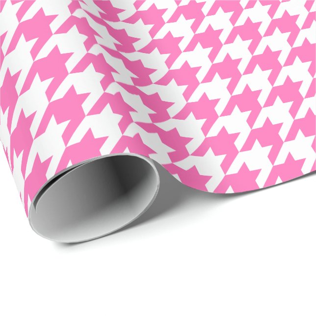 Presente Papel de envolvimento cor-de-rosa e branco médio (Ponta do rolo)
