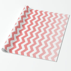 Presente Papel de envolvimento coral de Ombre Chevron