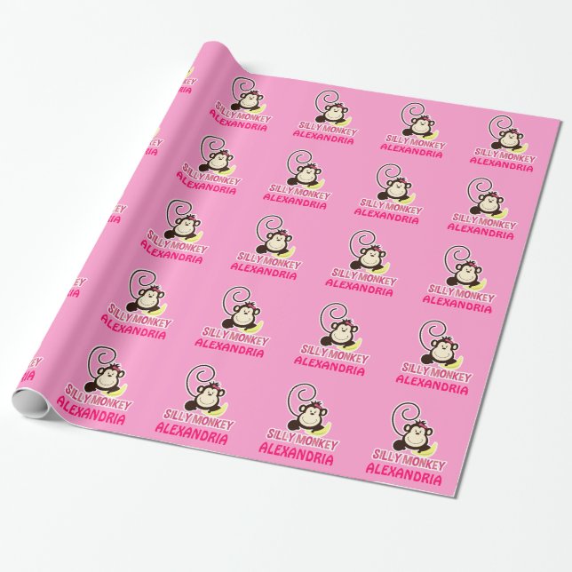 Presente Papel de envolvimento customizável da menina parva (Desenrolado)