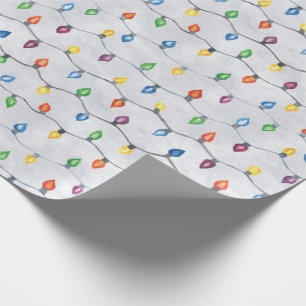 Presente Papel de envolvimento da aguarela das luzes de
