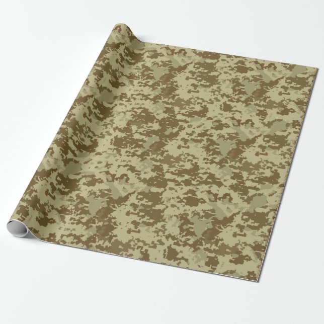 Presente Papel de envolvimento da camuflagem de Tan do (Desenrolado)