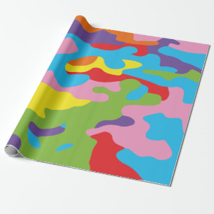 Presente Papel de envolvimento da camuflagem do arco-íris