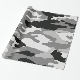 Presente Papel de envolvimento da camuflagem do cinza e do