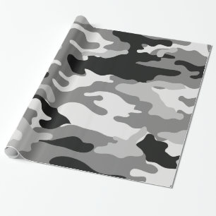 Presente Papel de envolvimento da camuflagem do cinza e do