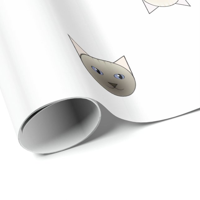 Presente Papel de envolvimento da cara do gato Siamese do (Ponta do rolo)