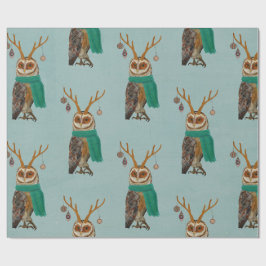 Presente Papel de envolvimento da CORUJA do ANTLER do