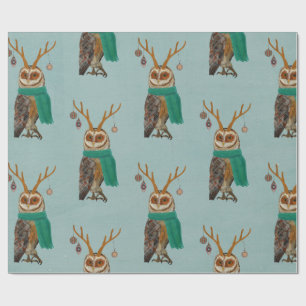 Presente Papel de envolvimento da CORUJA do ANTLER do