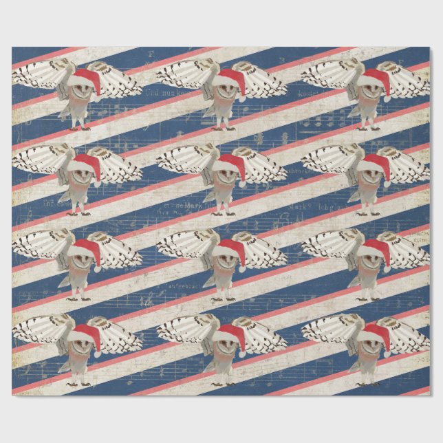 Presente Papel de envolvimento da CORUJA do NATAL (Aberto)