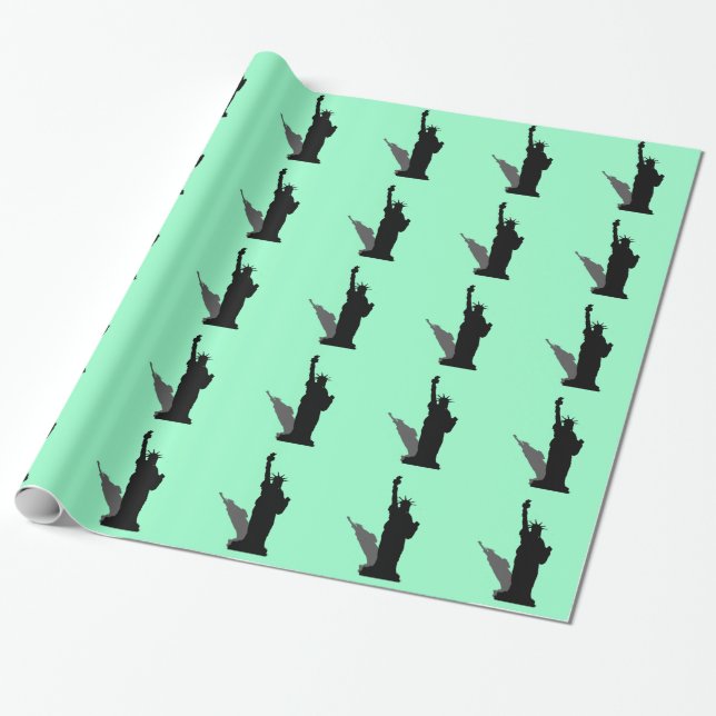 Presente papel de envolvimento da estátua da liberdade (Desenrolado)