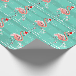 Presente Papel de envolvimento da listra do flamingo do