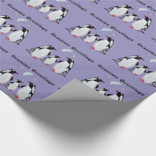 Presente Papel de envolvimento da lua do pinguim