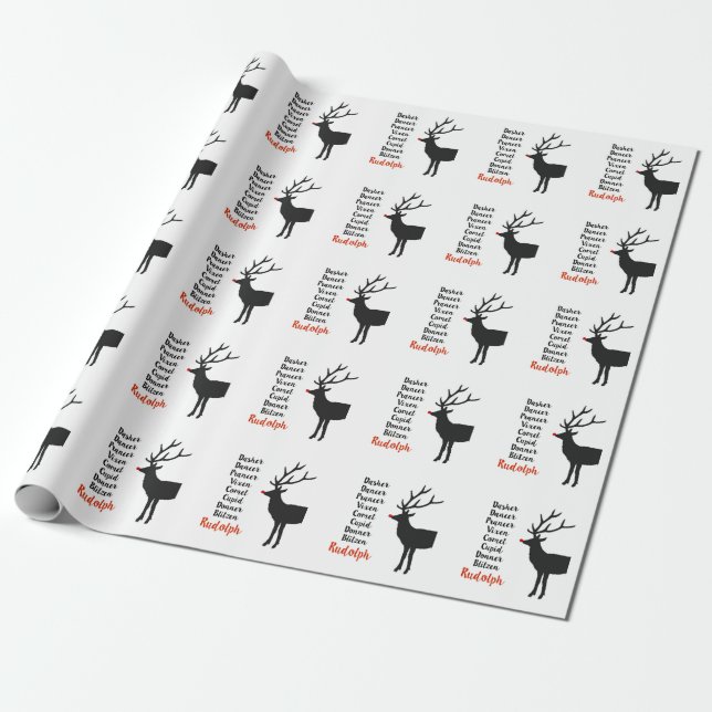 Presente Papel de envolvimento da rena | do papai noel (Desenrolado)
