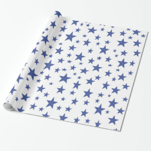 Presente Papel de envolvimento das estrelas azuis