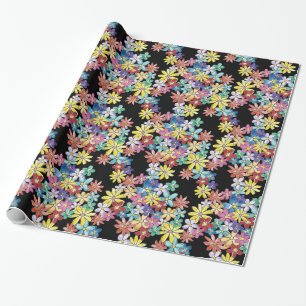 Presente Papel de envolvimento das flores do Doodle