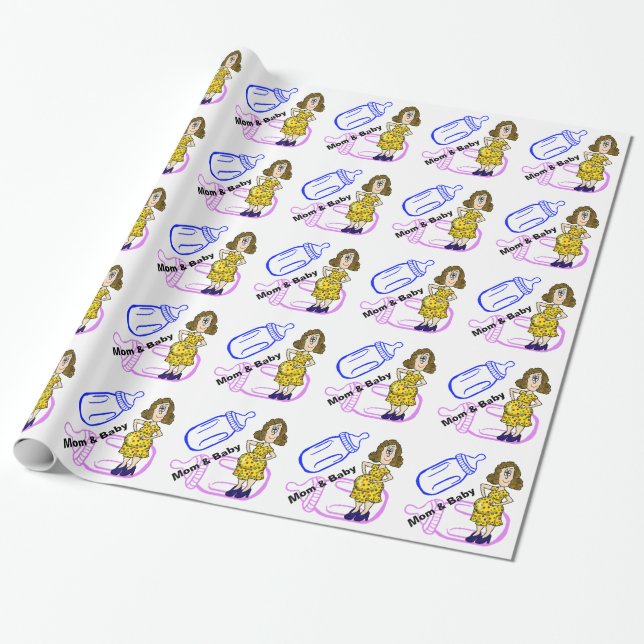 Presente Papel de envolvimento das garrafas da mulher (Desenrolado)
