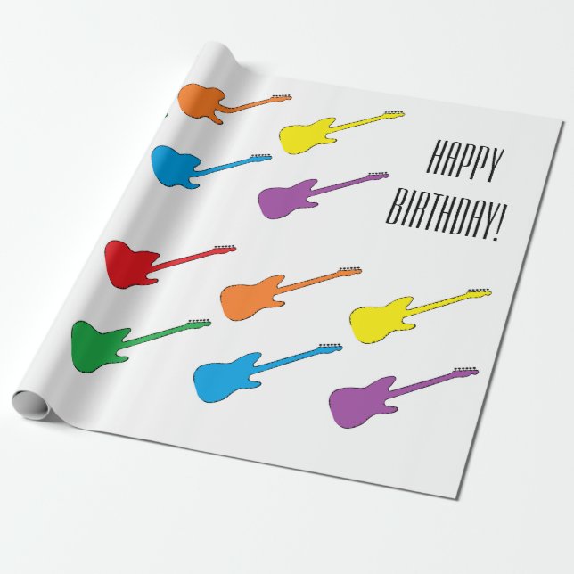 Presente Papel de envolvimento das "guitarra" (Desenrolado)