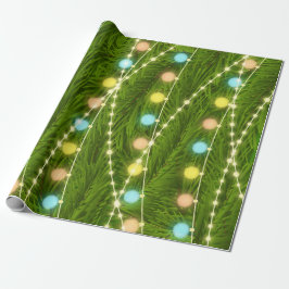 Presente Papel de envolvimento das luzes da árvore de Natal