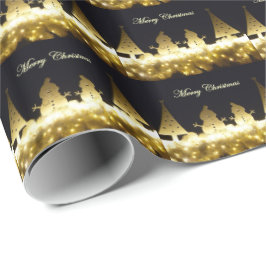 Presente Papel de envolvimento das luzes e dos bonecos de