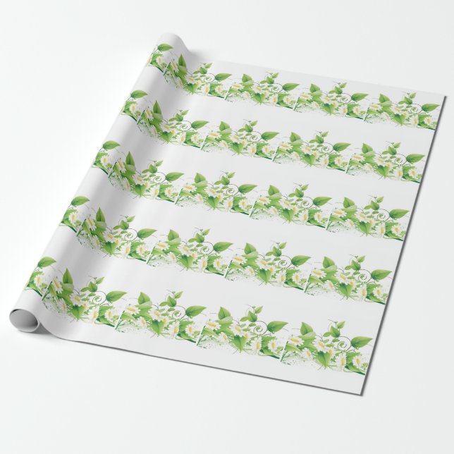 Presente Papel de envolvimento das margaridas (Desenrolado)