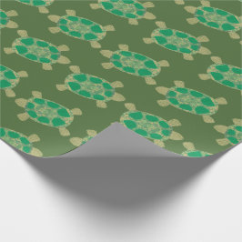 Presente Papel de envolvimento das tartarugas verdes