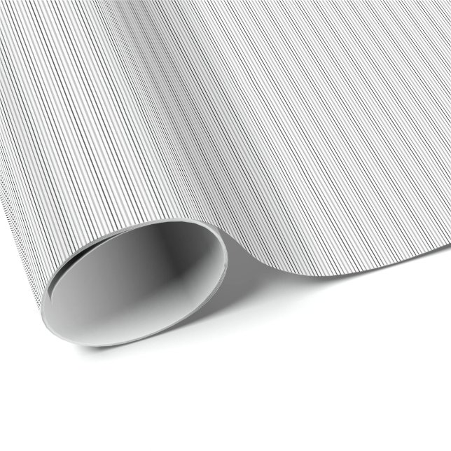 Presente PAPEL DE ENVOLVIMENTO DE 11 GIFT-Stripes Brancas N (Ponta do rolo)