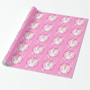Presente Papel de envolvimento de Bichon Frise do feliz