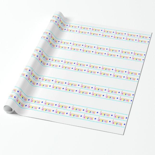 Presente Papel de envolvimento de Chanukah Menorah do (Desenrolado)