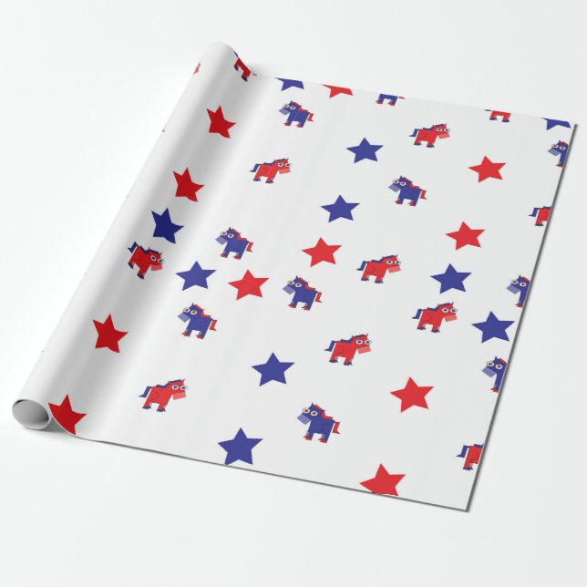 Presente Papel de envolvimento de Democrata (Desenrolado)