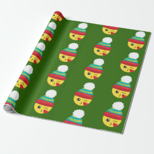 Presente Papel de envolvimento de Emoji do Natal do feriado