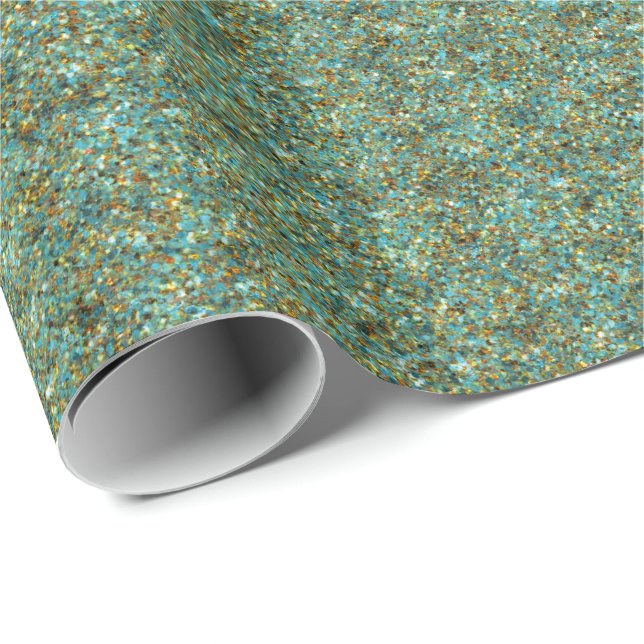 Presente PAPEL DE ENVOLVIMENTO DE Glitter Dourado de turque (Ponta do rolo)