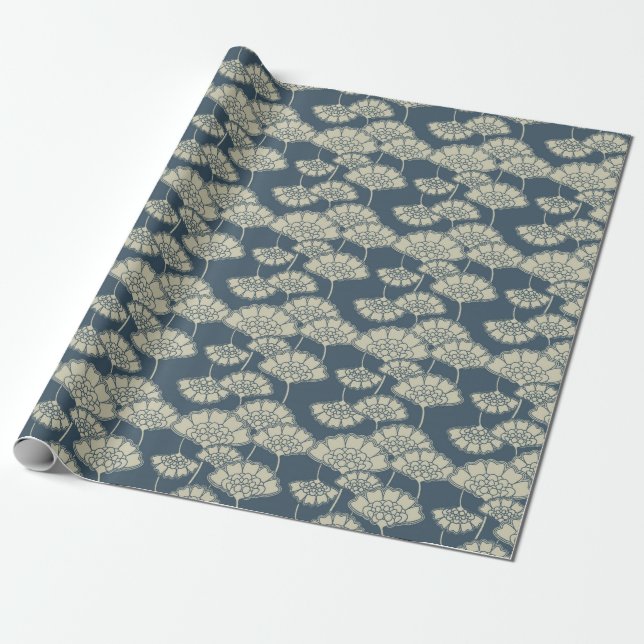 Presente Papel de envolvimento de Jitaku Lotus azul (Desenrolado)