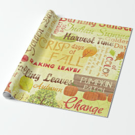 Presente Papel de envolvimento de linho da queda feliz