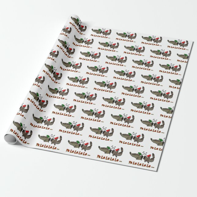 Presente Papel de envolvimento de Mudskipper do Natal do La (Desenrolado)